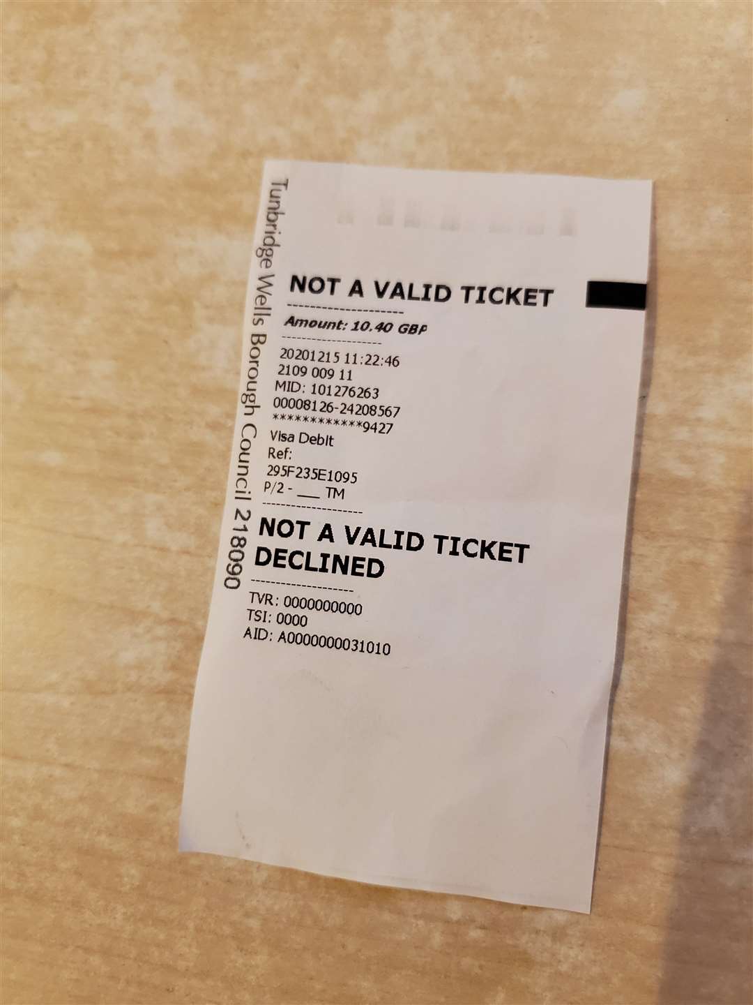 The 'invalid' ticket