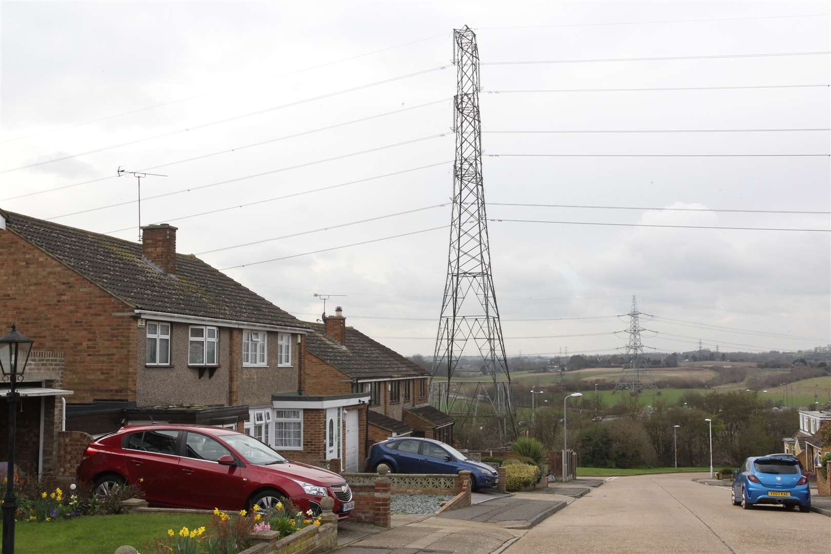 Pylons are close to homes in Pepper Hill, Northfleet