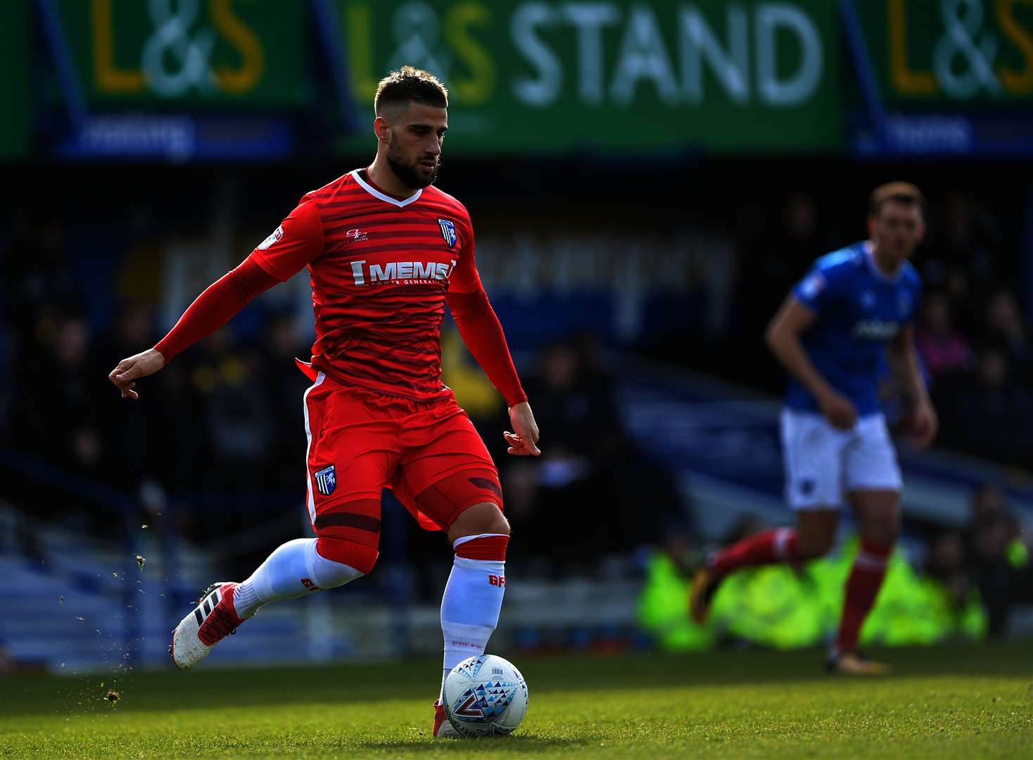 Gillingham's Max Ehmer against Portsmouth Picture: Ady Kerry