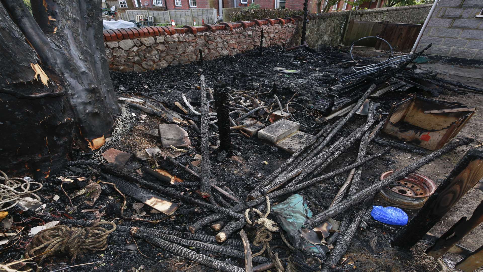 The fire destroyed the toy shed. Picture: Martin Apps