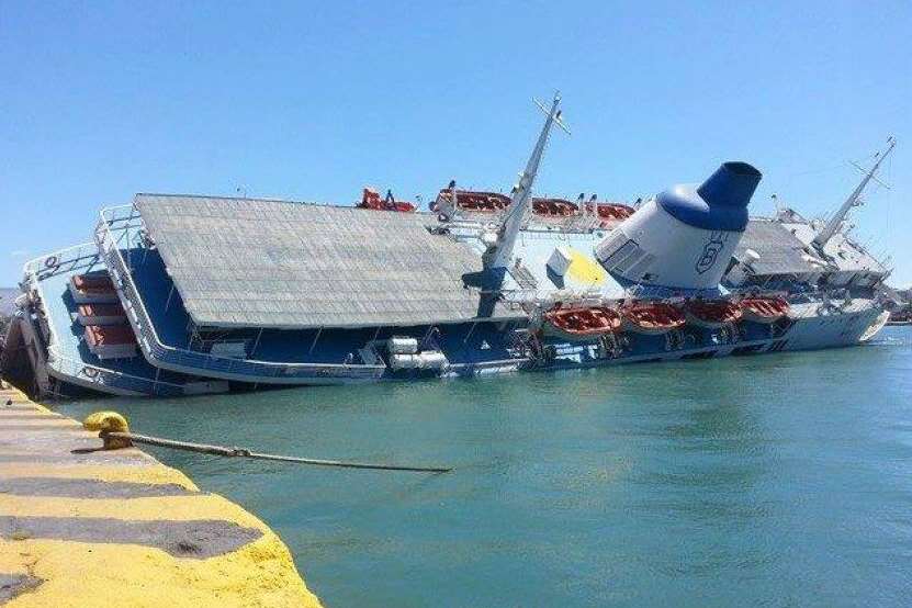 Panagia Tinou Sinking Greek Ferry And Former Folkestone To
