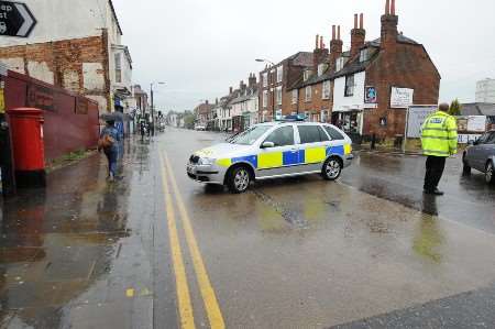 Police close off Wincheap. Picture: Barry Goodwin