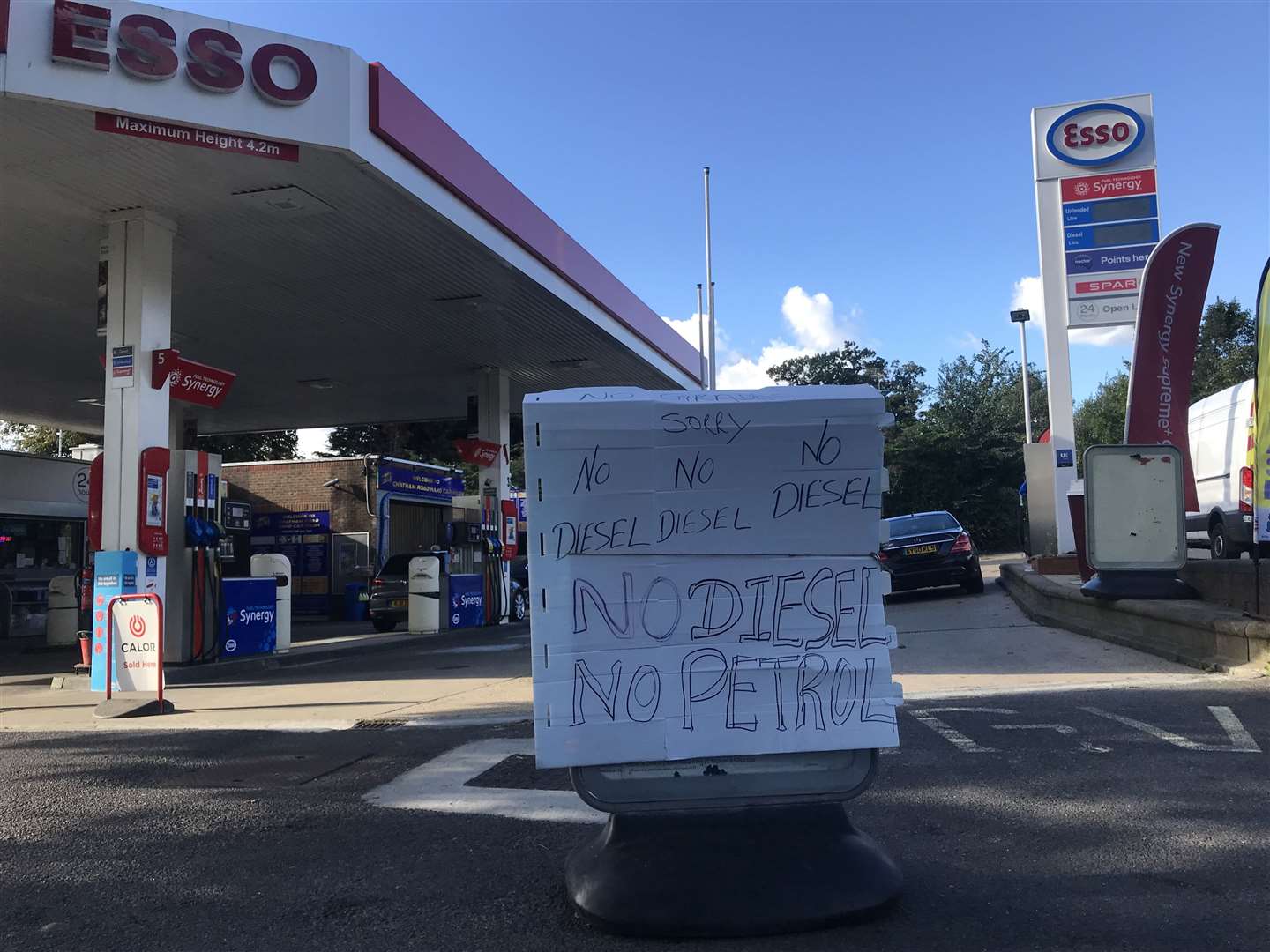 There was no fuel at this Esso petrol station in Maidstone on Wednesday
