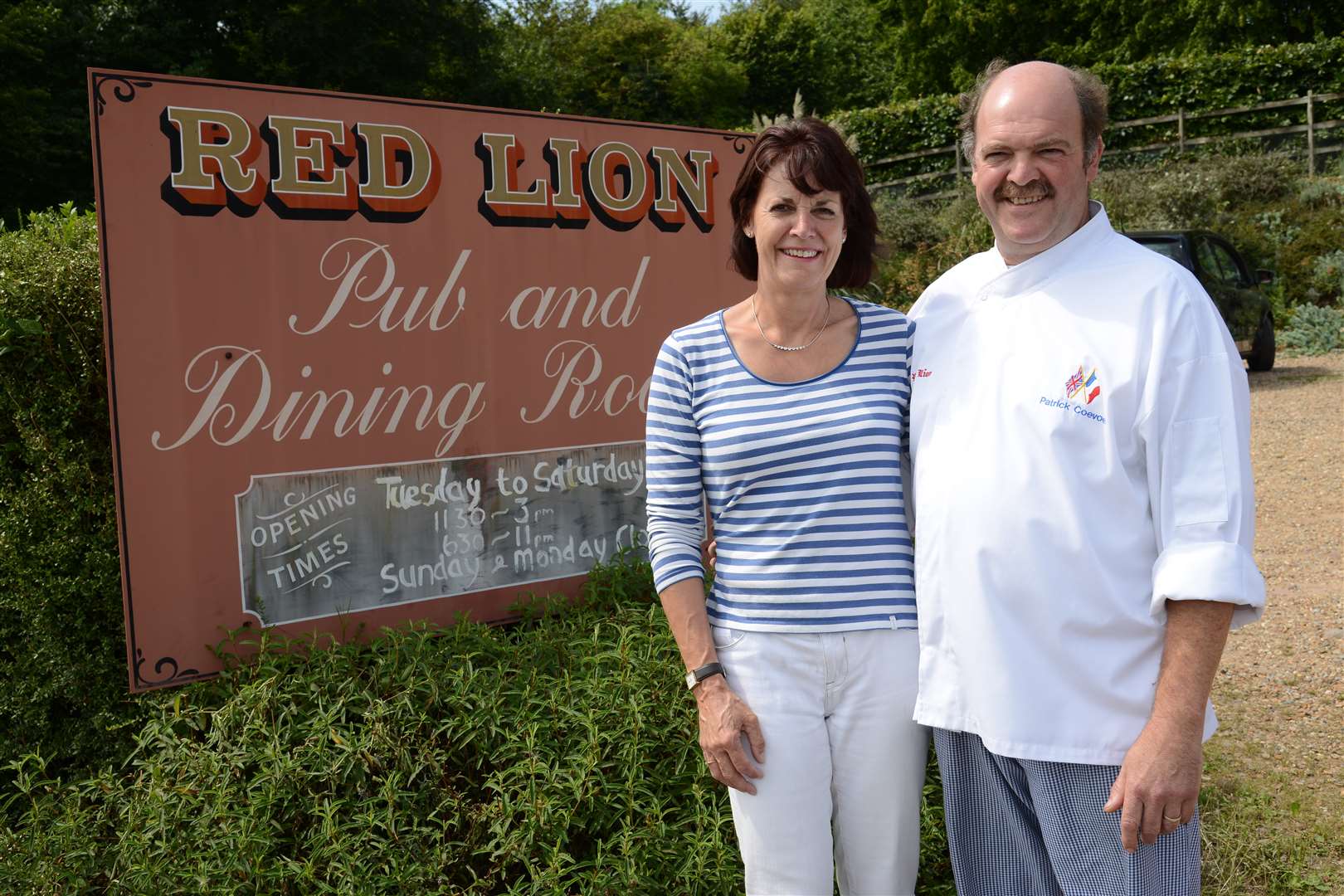 Jo and Patrick Coevoet are the owners of The Red Lion Pub in Milstead