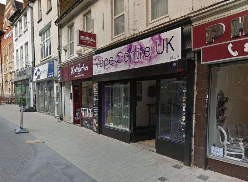 The proposed shisha bar would sit behind the barber shop and vape centre in Chatham high street. Photo: Medway Council planning portal