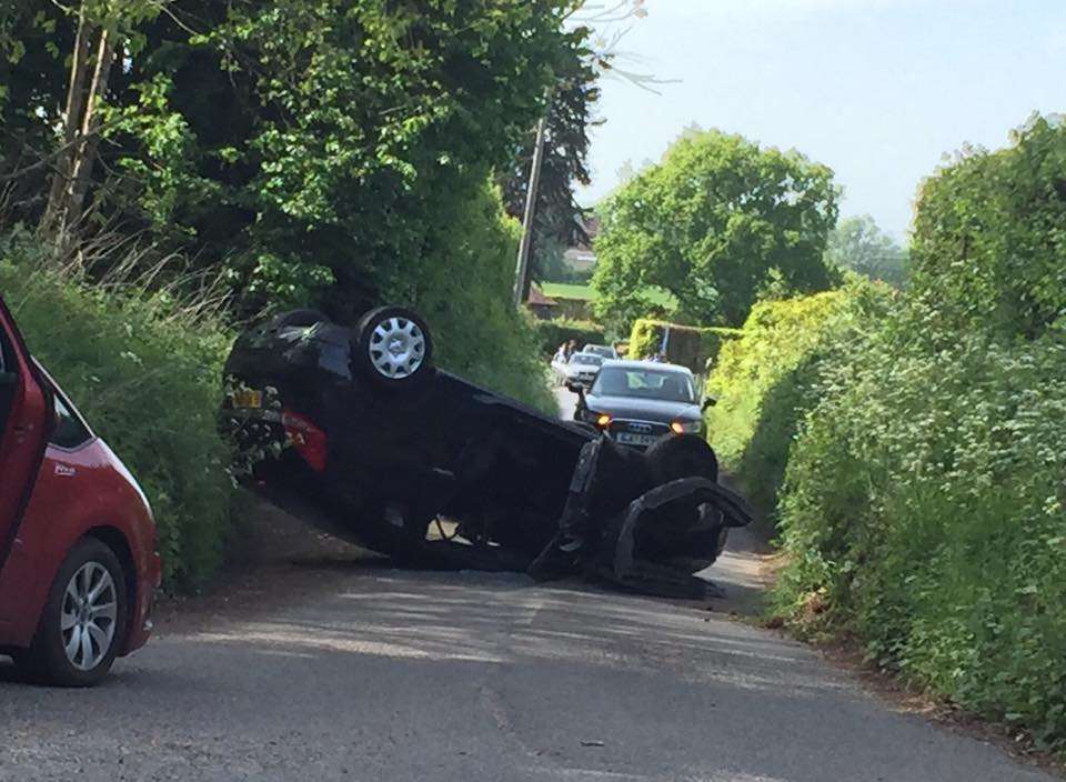 The car overturned in Colegates Road