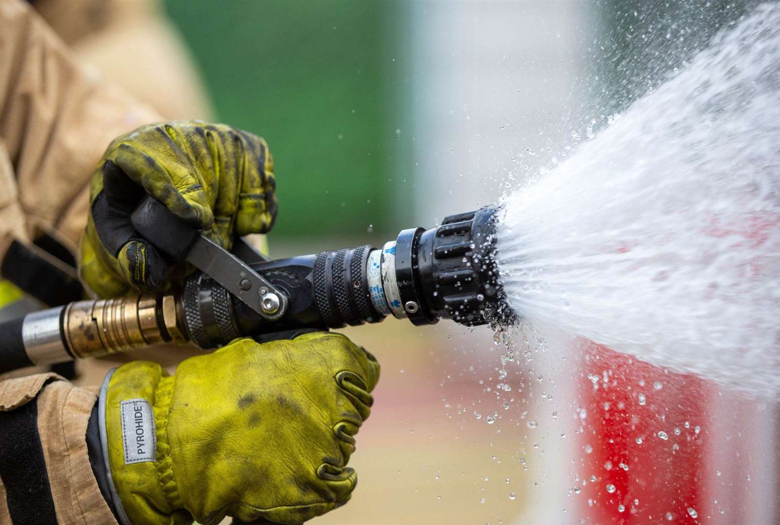 High pressure hoses were used to put out the flames. Stock image: KFRS