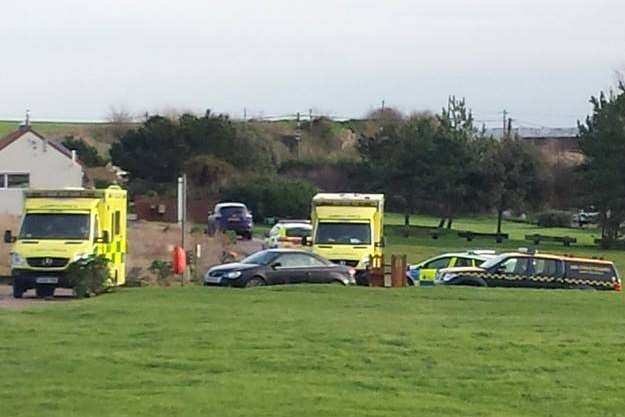 Emergency crews in Reculver after body was discovered
