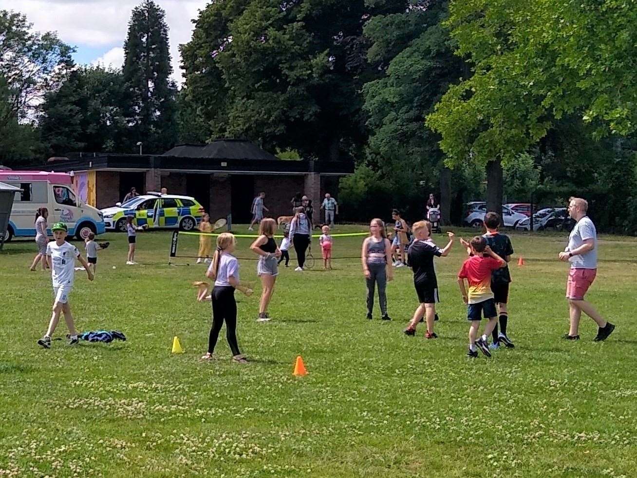 The council provided weekly free football sessions throughout the summer at Rainham Rec. Picture: Cllr Martin Potter