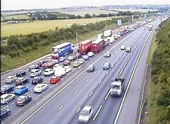 Traffic building up on the M25. Picture: Highways England