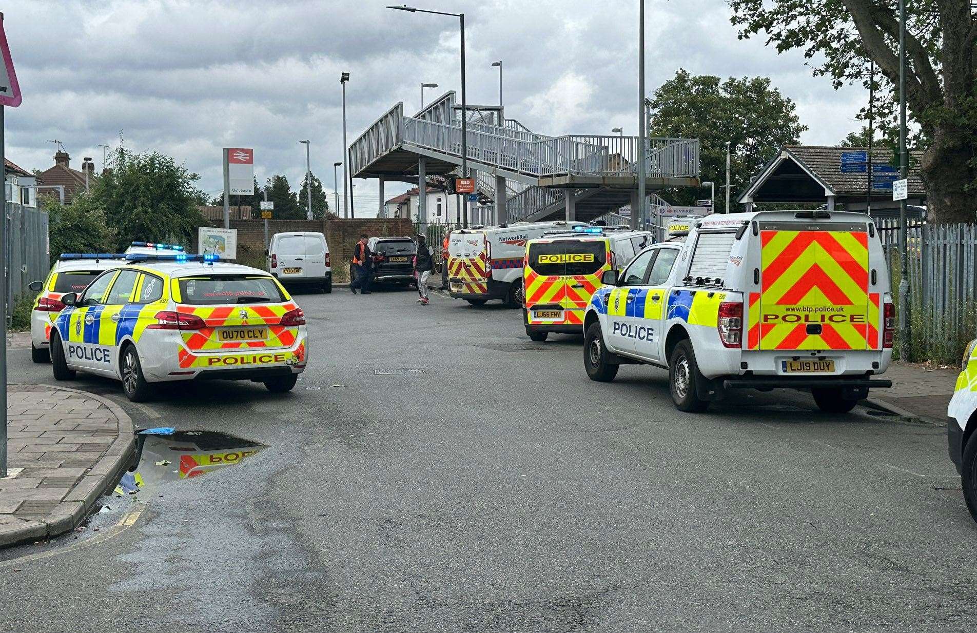Emergency services responded after a person was hit by a train at Belvedere railway station. Picture: UKNIP