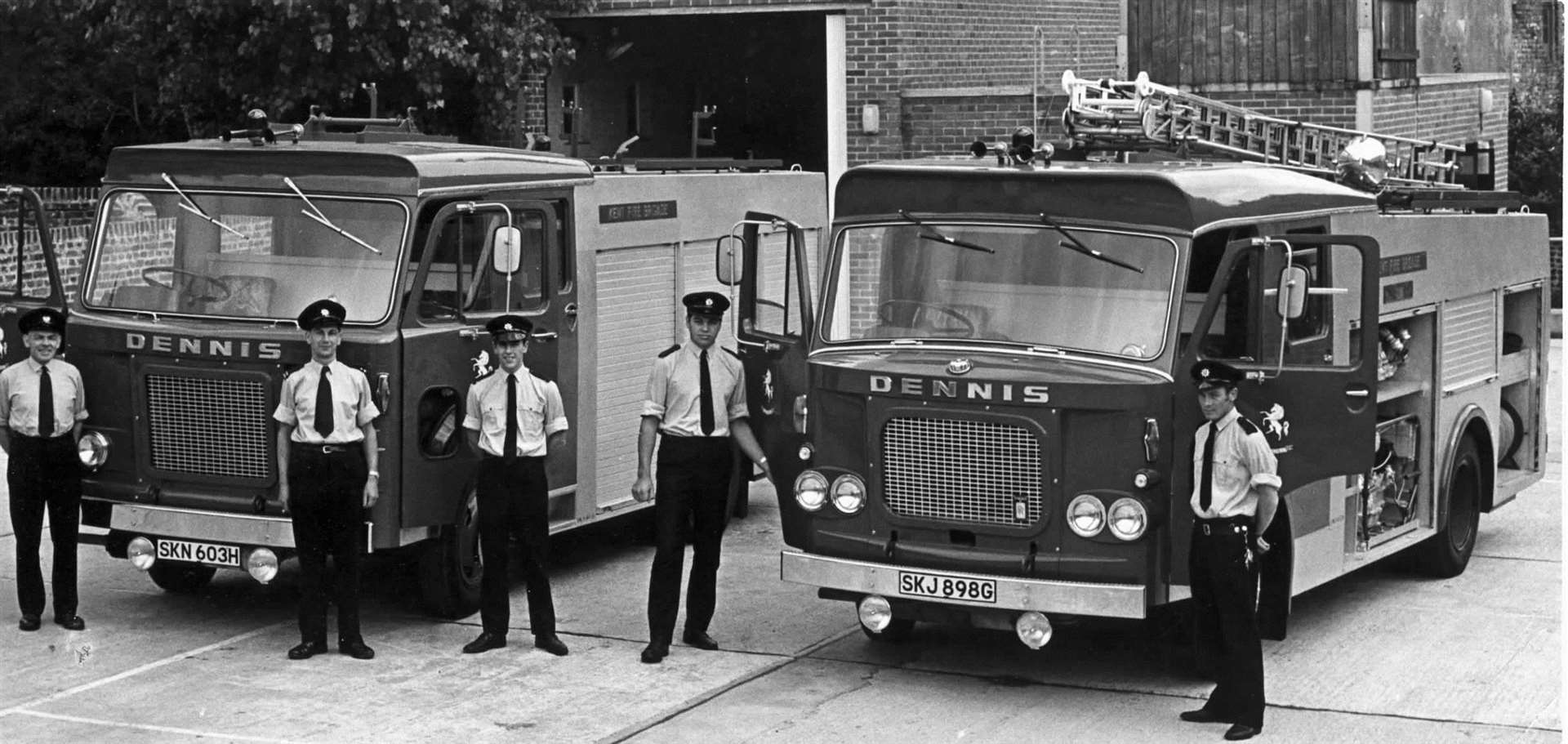 Dover firemen pictured in August 1969