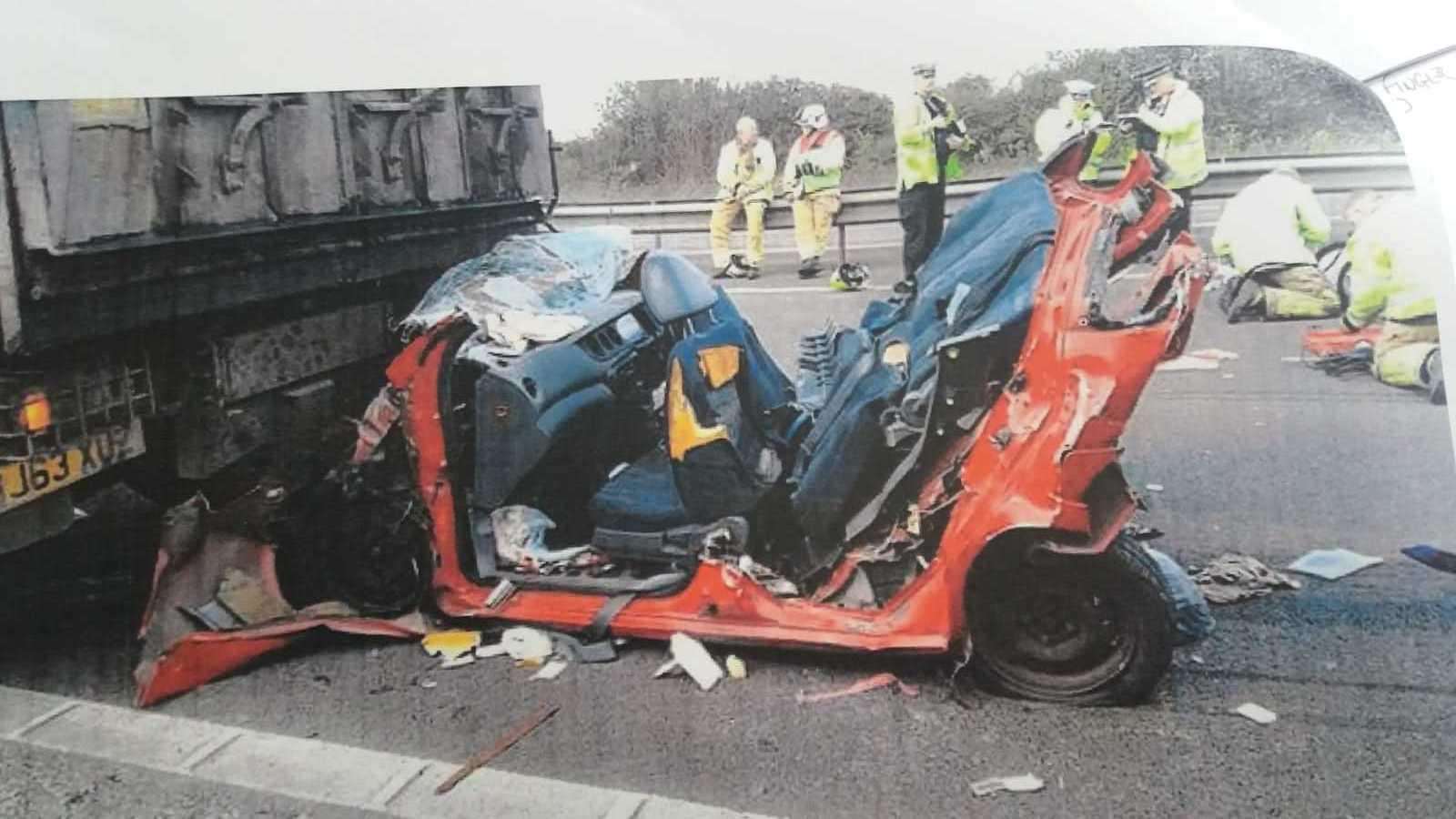Tamara Avery's Daihatsu after the horrific crash