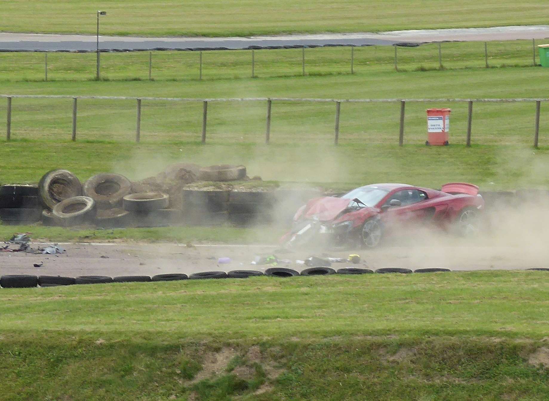 This is the moment Oliver Bennett crashed the £350k McLaren. Pictures: SWNS