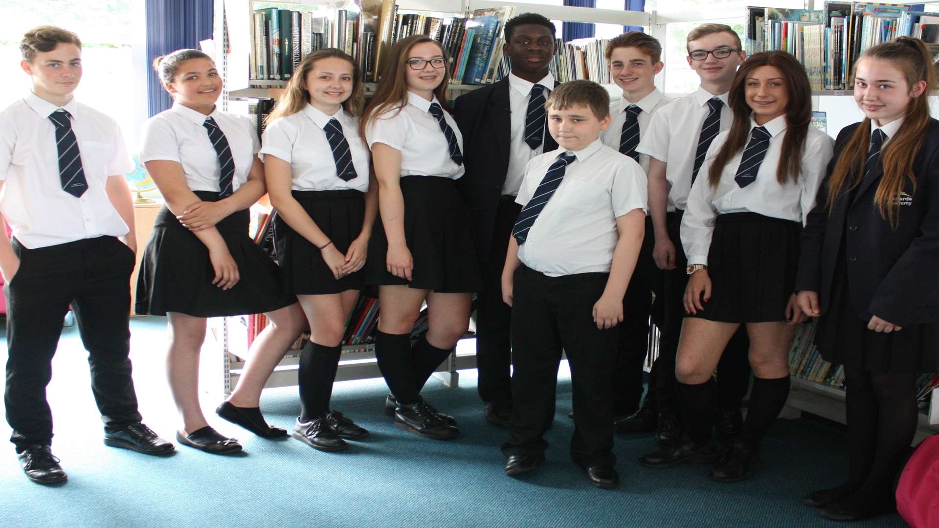 HeadStart trained peer mentors and active listeners at Orchards, left to right: Liam Giles, Millie Twyford, Lucy Booker, Millie Page, Mojere Adeyemo, Charlie Attaway, Alex Bryant, Grace Heron, Libby Fox and Luke Yates in the front.