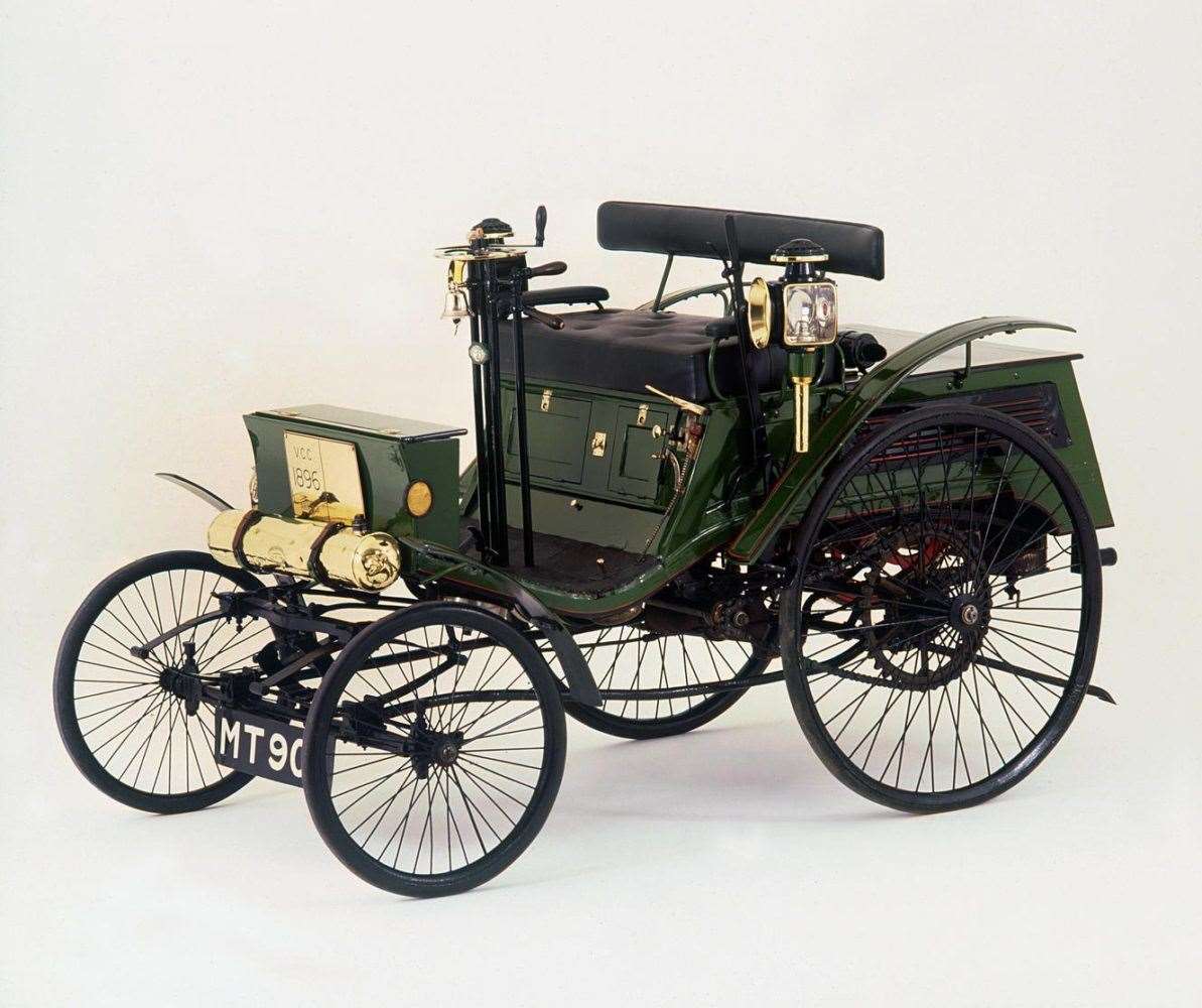 The 1896 Arnold Benz Motor Carriage was being driven by Walter Arnold when he was given the first speeding ticket in the UK