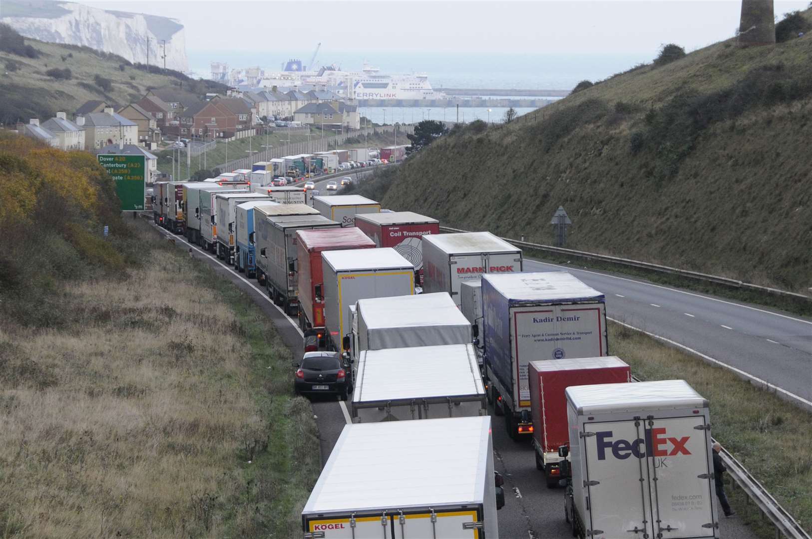Lorries approaching Dover are being held at Aycliffe during Dover TAP. Library image.