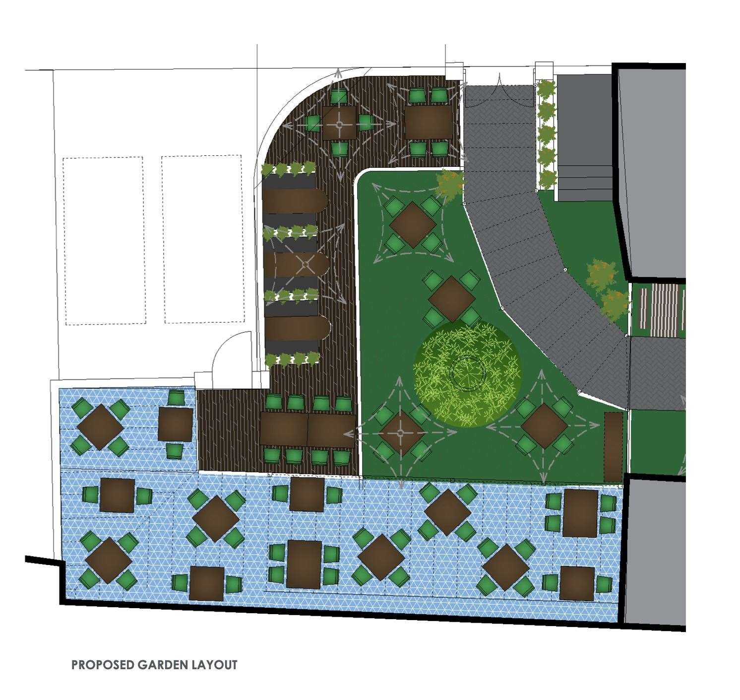 The proposed layout of the garden at The Limes in Faversham