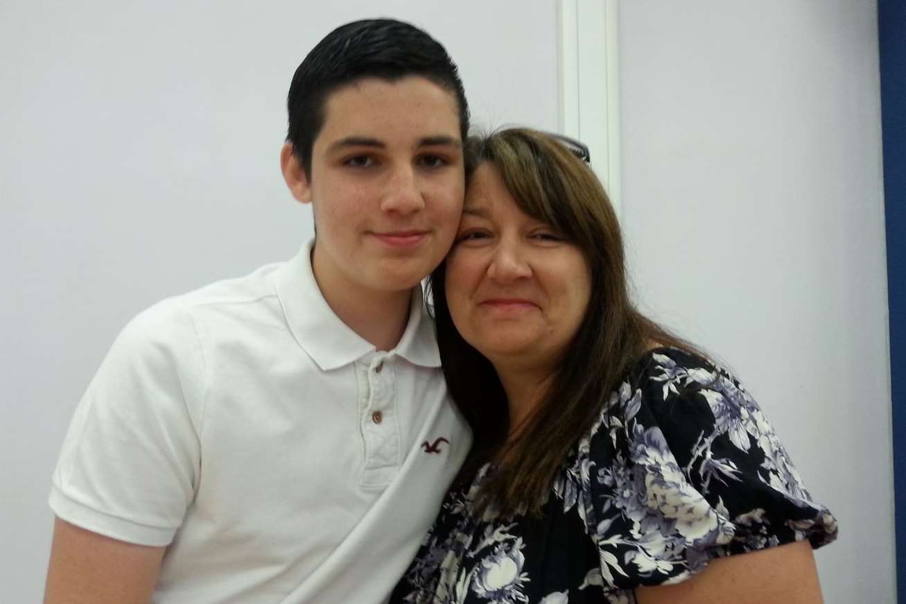 Daniel Hake from St Augustine Academy with his mum