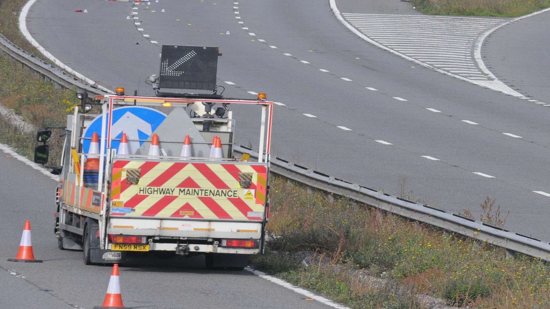 The scene of the fatal crash on the M20