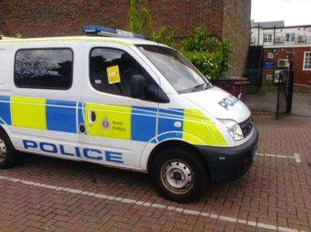 The parking ticket issued to a police vehicle in the Trinity Place car park in Sheerness