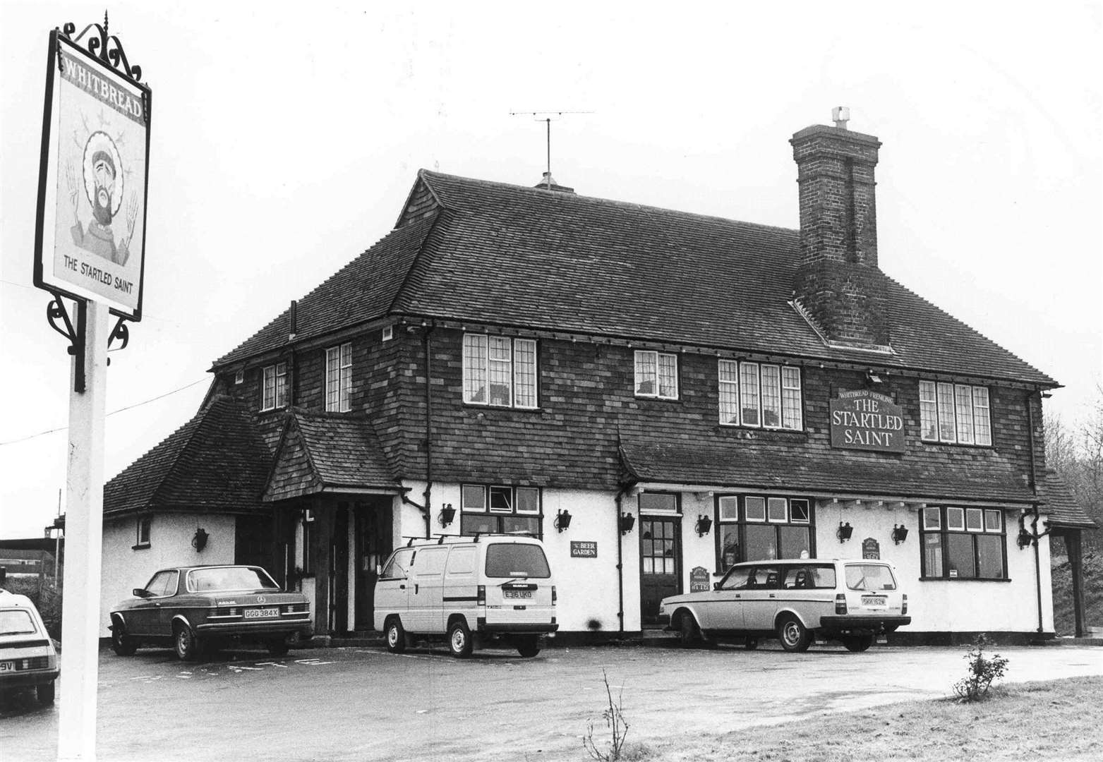 The Startled Saint, pictured here in 1988, was a popular pub with the West Malling aircrews. It is now a private house