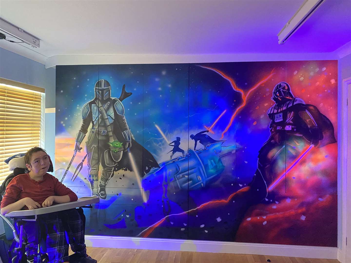 Troy with his Star Wars themed mural art