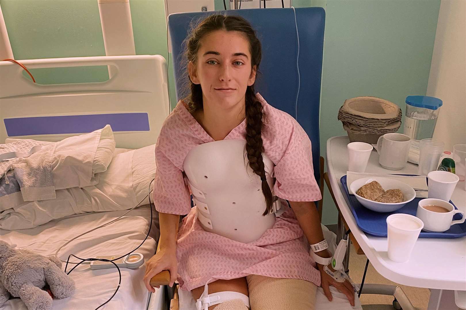 Nicole Hambelton in hospital after the crash