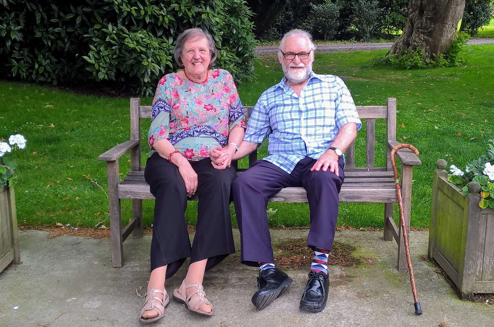 Jean and husband Robert together in Cobham. Photo: Sarella Chalkley