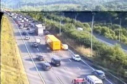 Traffic is building on the M2 this evening after an earlier accident. Picture: Highways England