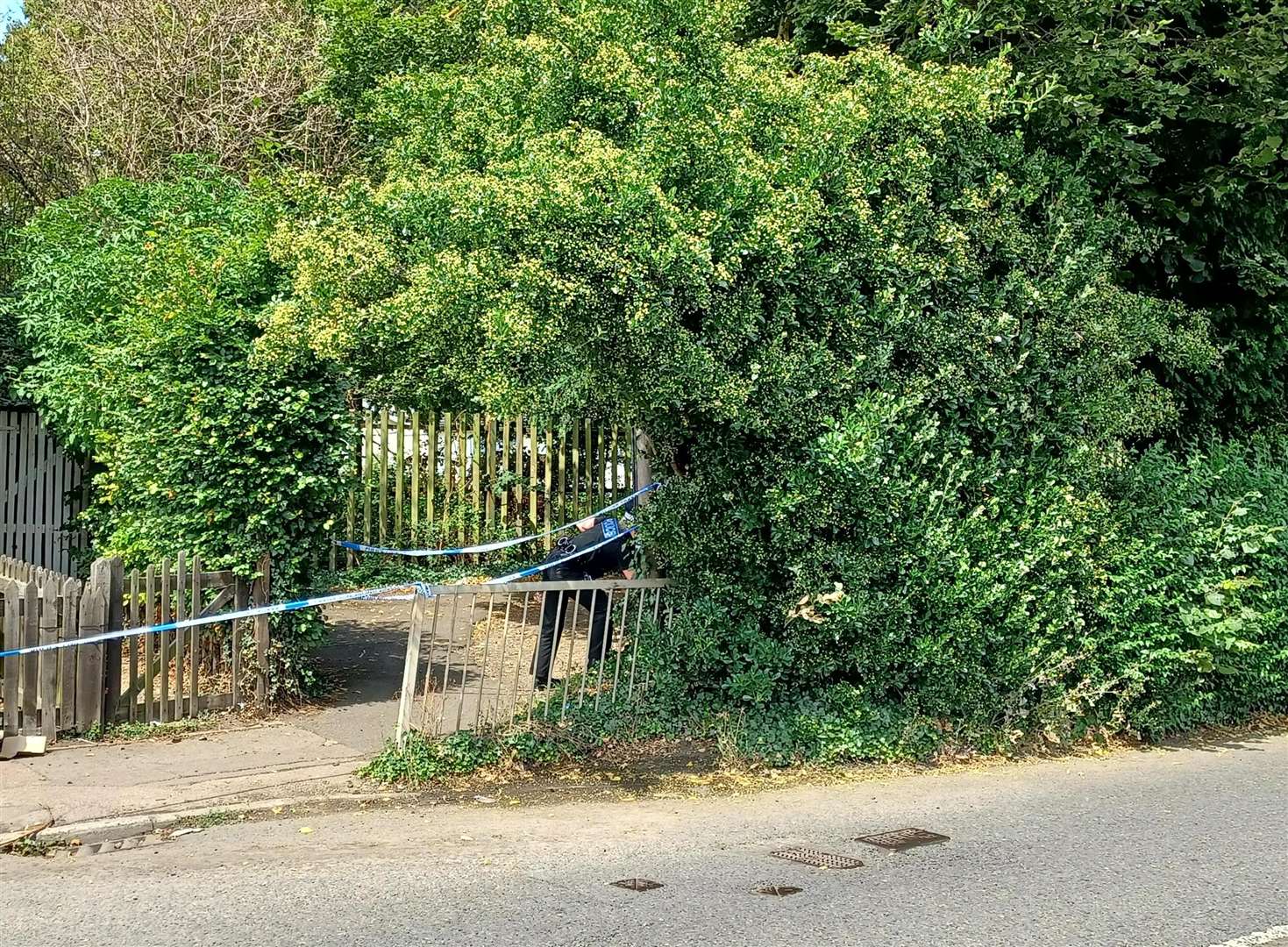 Officers at the time were seen searching through bushes