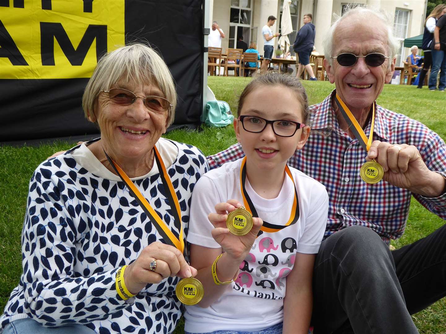 Collect a goody bag and a medal at the finish line of the KM Charity Walk.