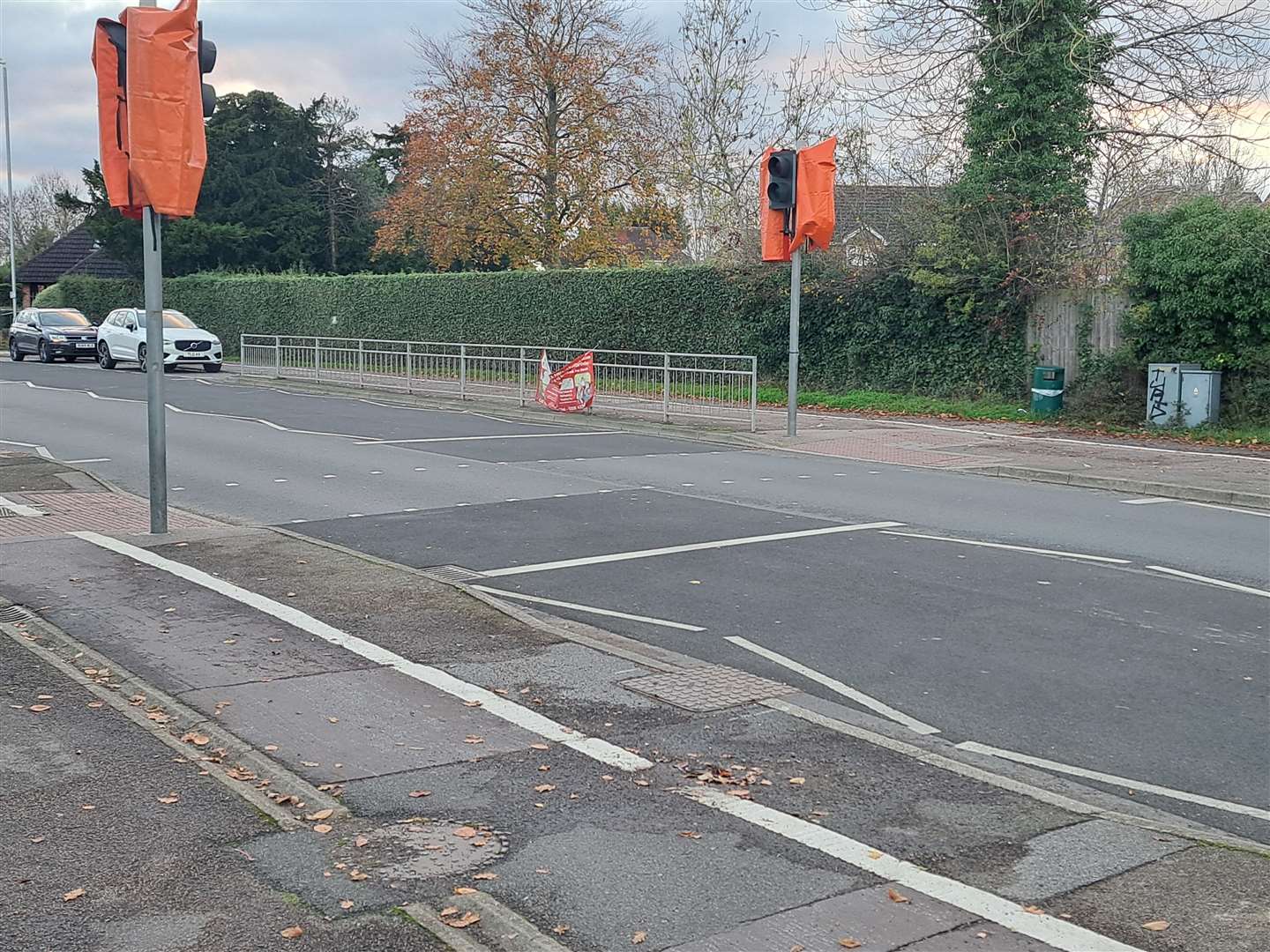 The vandalised pelican crossing in Shipbourne Road is now out of order
