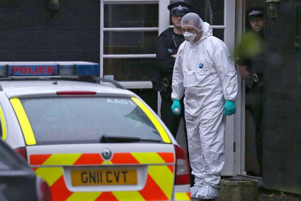 Forensics officers at the Wrotham home of Peaches Geldof. Picture: Invicta Kent Media/Jim Bennett