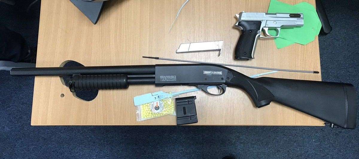 Both BB guns were seized on Friday. Picture: Kent Police