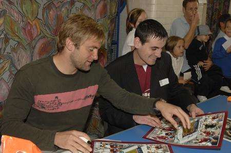 England goalkeeper Rob Green during a visit to Castle Hill school in Folkestone in 2007