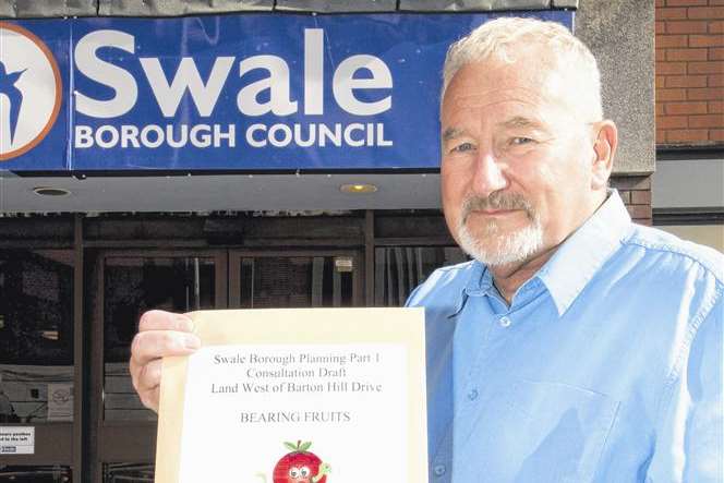 Alan Bengall, who presented a petition to Swale council over plans to build 500 new homes off Barton Hill Drive, Minster