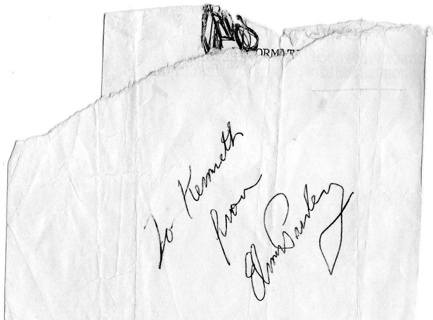 Ken Pimm's Elvis autograph