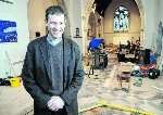The Rev Andrew Sewell keeps an eye on the progress of refurbishment work at St Nicholas Church, Otham