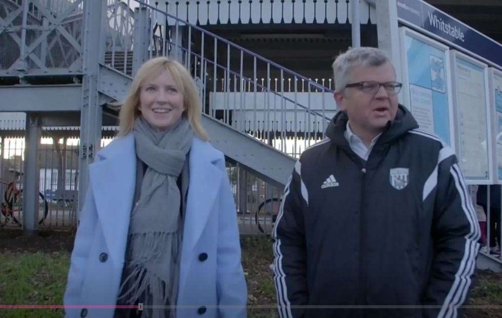Rosie Duffield with Adrian Chiles as a Panorama presenter early this year. Picture: BBC
