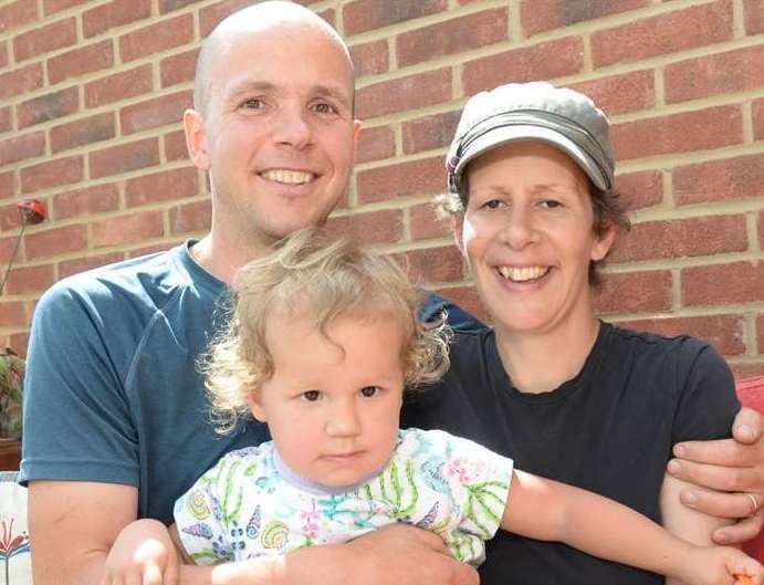 Nicky Ratcliff, with her husband Mike and daughter Ivy