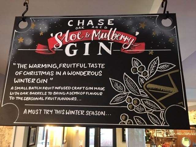 Even the specials board and the extensive gin menu have been adapted for the festive season