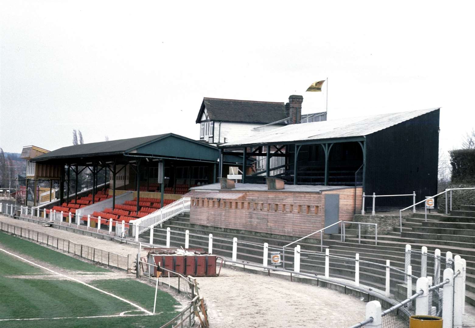 Maidstone United's Athletic Ground in 1977. Picture: Bob Lilliman