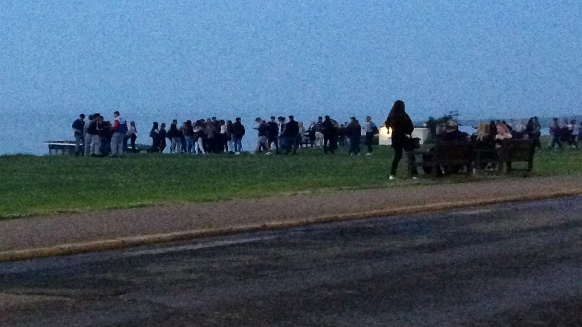 The group gathers on Tankerton Slopes