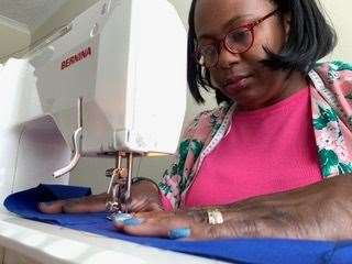 Jay Francois-Campbell from Gillingham is making scrubs for Medway Maritime Hospital