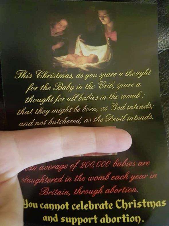 The controversial leaflet. The graphic image has been covered