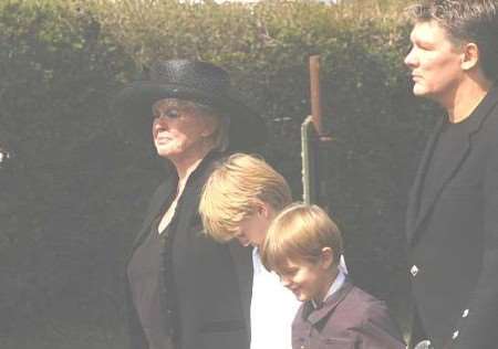Chief mouners at the funeral, including Gloria Hunniford