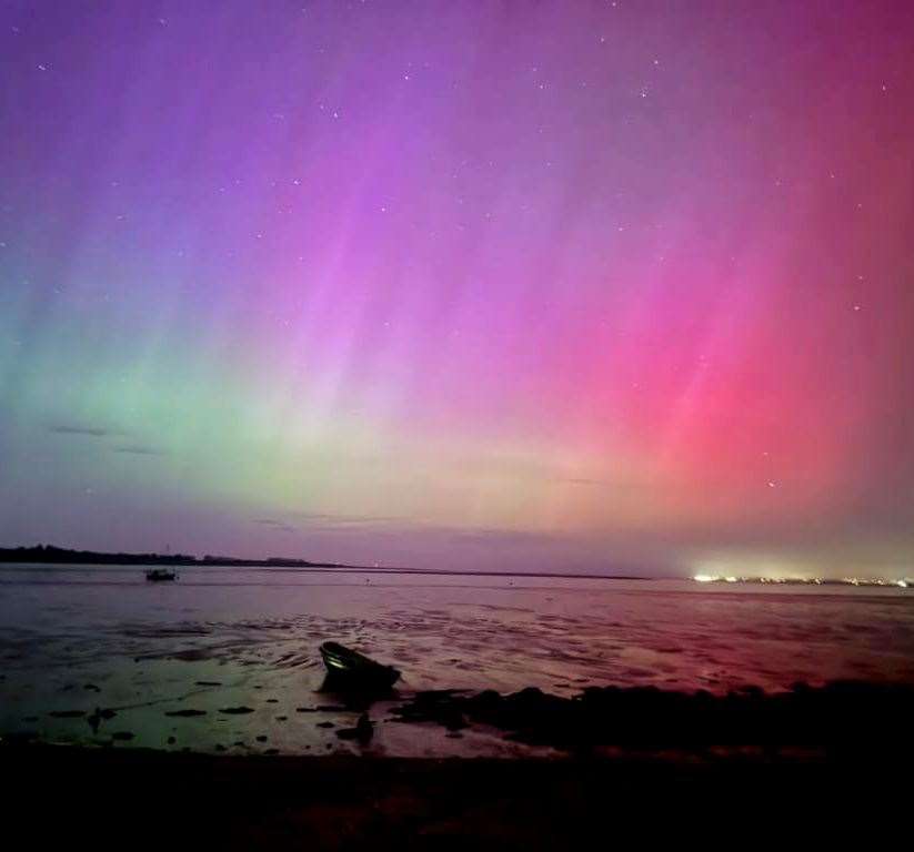 The Northern Lights over Oare, near Faversham, Kent. Picture: Sharr Darling