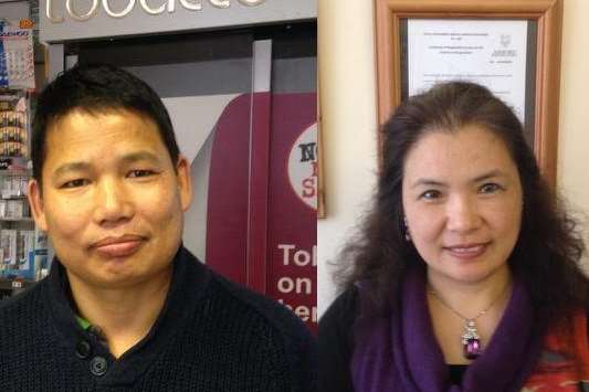 Om Roka, from Himalayan Gurkha Mini Mart, and Susan Sun, owner of Dr Herbs and Sun acupuncture clinic