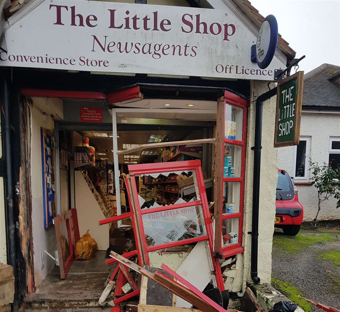 The Little Shop, in Sole Street, Cobham, was hit in October